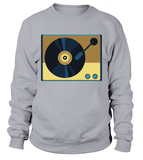 Vinyl Record Player Sketch Drawing Band Retro Vint Sweatshirt Unisex