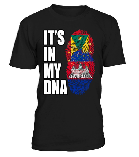 Grenadian And Cambodian Mix Heritage DNA Flag T-Shirt Unisex