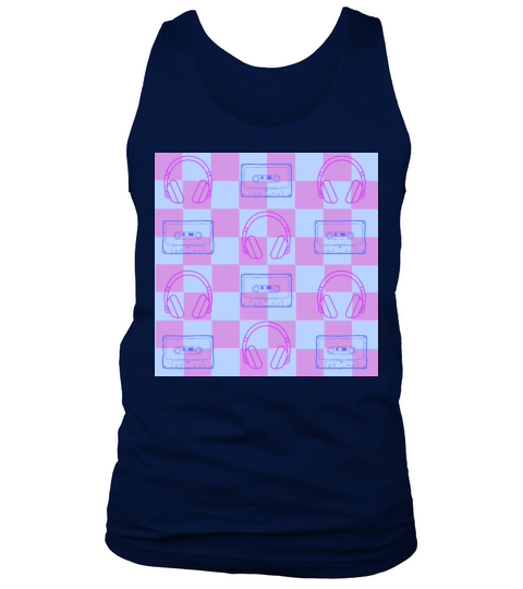 1980s Music Checkerboard - blue and purple Tank Top Unisex