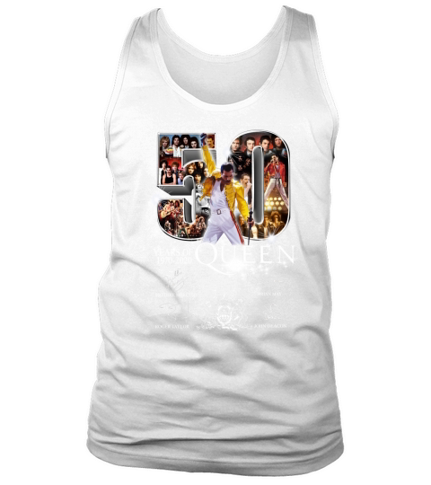 50 years of Queen 1970 2020 signatures Freddie Mercury Brian May shirt Tank Top Unisex