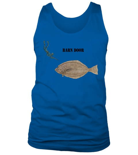 Freediving Spearfishing Diver and a Large Halibut Tank Top Unisex