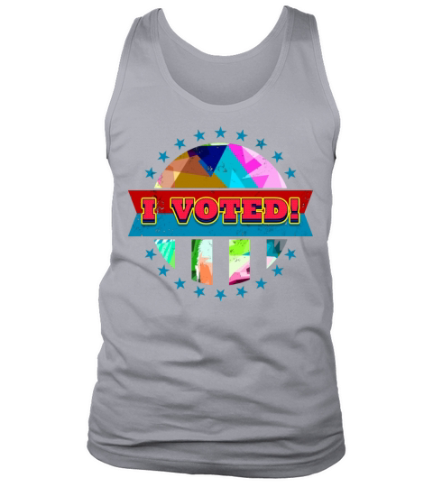 Politics Pop Art I Voted Badge Retro Voters Electi Tank Top Unisex