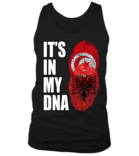 Tunisian And Albanian Mix Heritage DNA Flag Tank Top Unisex