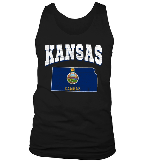 US America State Flag Land Map Kansas Tank Top Unisex