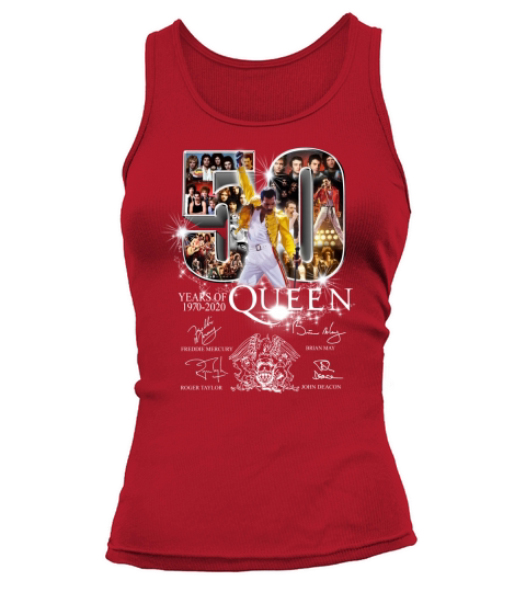 50 years of Queen 1970 2020 signatures Freddie Mercury Brian May shirt Tank top Woman