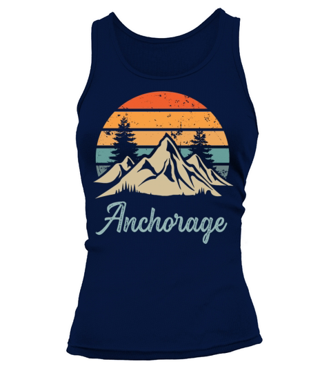 Anchorage Retro Vintage Mountain Sunset Outdoors W Tank top Woman