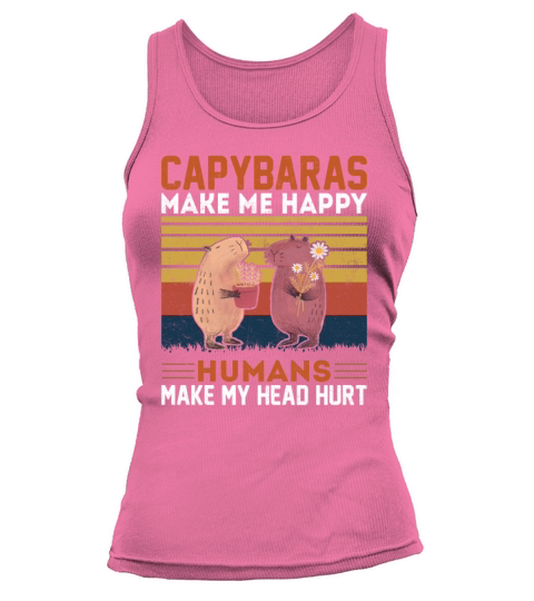 Capybaras Make More Happy - Retro Vintage Style Tank top Woman