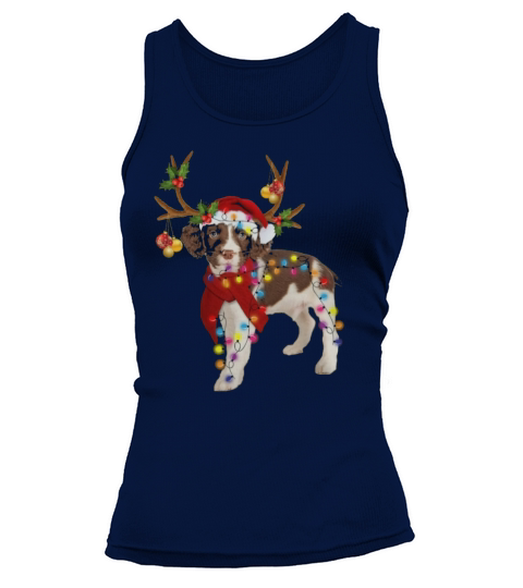 Merry Christmas English springer spaniel gorgeous reindeer Tank top Woman