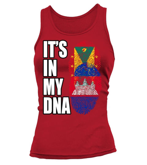 Grenadian And Cambodian Mix Heritage DNA Flag Tank top Woman
