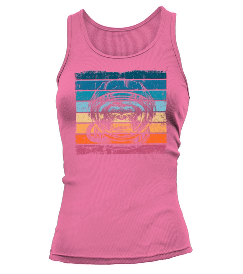 Monkey with Astronauts Helmet Retro Vintage Tank top Woman