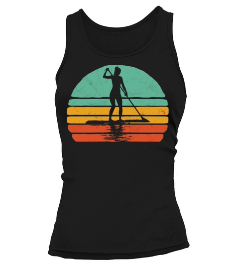 Vintage Woman On Sup Stand Up Paddleboard Tank top Woman