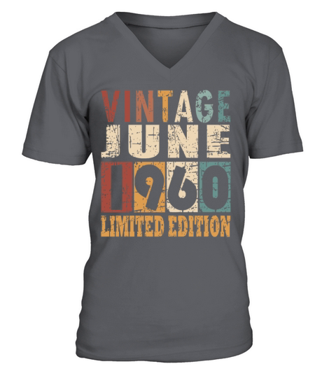 1960 vintage born in June gift V-Neck T-shirt