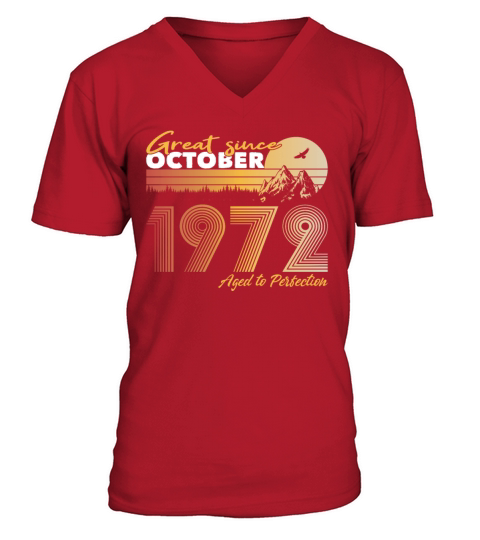 50th birthday vintage 1972 great since 1972 V-Neck T-shirt