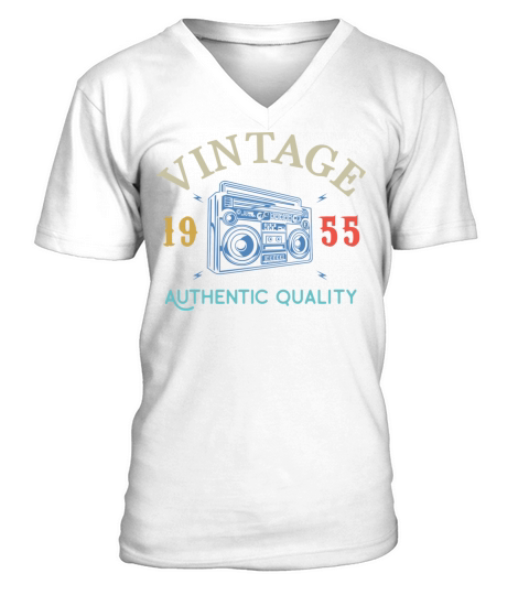65 Years Old 1955 Vintage 65Th Birthday Anniversar V-Neck T-shirt