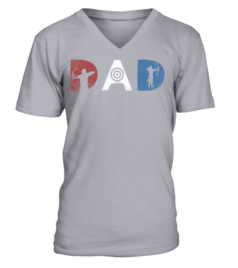 American Archer Dad Vintage Dads Archery Father V-Neck T-shirt