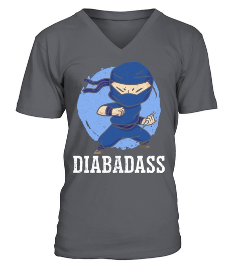 Diabadass Diabetes Awareness Month Insulin Ninja V-Neck T-shirt