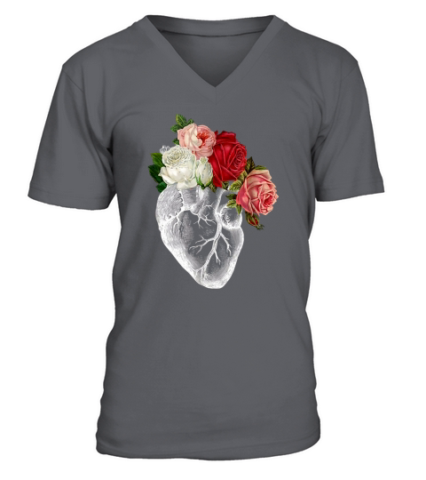 Flower Anatomical Heart shirt V-Neck T-shirt
