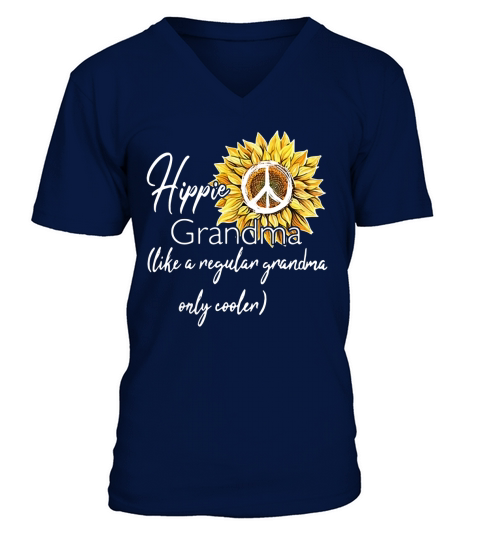 Hippie Grandma I like a regular grandma only cooler V-Neck T-shirt