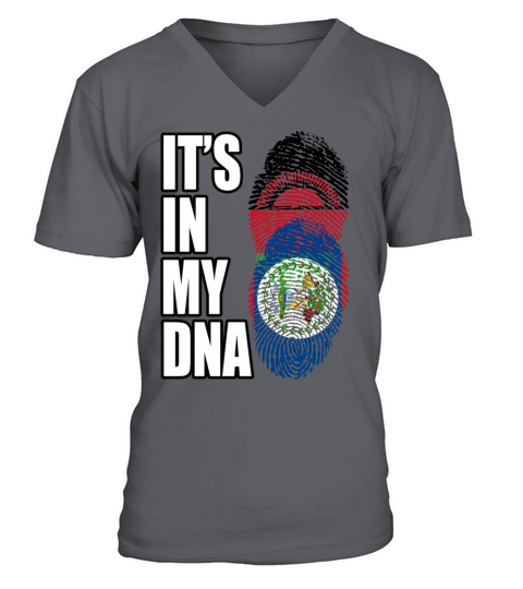 Malawian And Belizean Mix Heritage DNA Flag V-Neck T-shirt