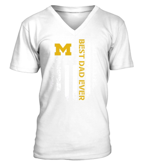 Michigan State Spartans American flag best Dad ever shirt V-Neck T-shirt