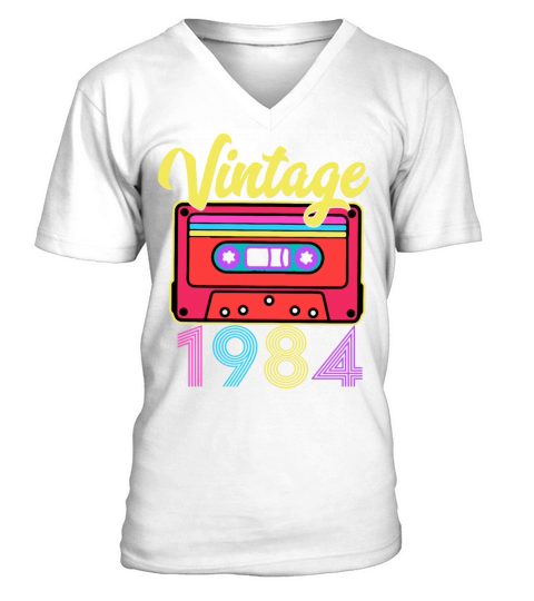Retro Audio Cassette Vintage Since 1984 V-Neck T-shirt