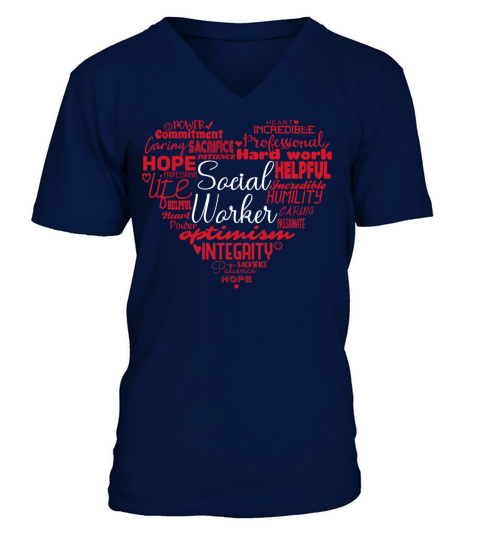 Social Worker Tag Cloud Social Work Caseworker V-Neck T-shirt