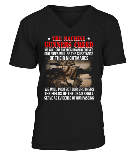 The machine gunners creed V-Neck T-shirt
