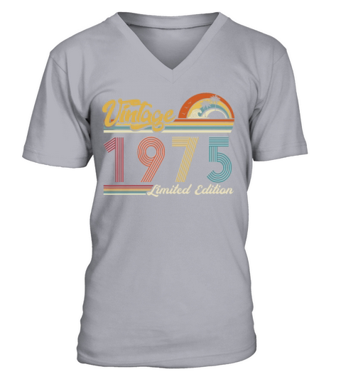 Vintage "Limited Edition" Vintage 1975 Birthday V-Neck T-shirt