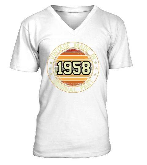 Vintage Made In 1958 Original Part Birthday 1958 V-Neck T-shirt