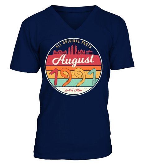 Year Of Construction In August 1991 V-Neck T-shirt