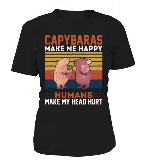 Capybaras Make More Happy - Retro Vintage Style Women's T-Shirt