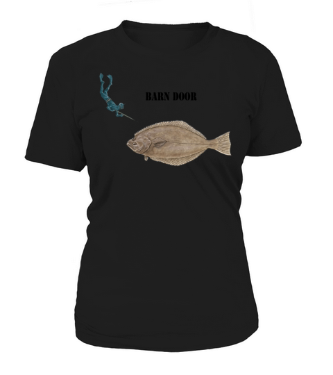 Freediving Spearfishing Diver and a Large Halibut Women's T-Shirt