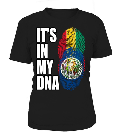 Guinean And Belizean Mix Heritage DNA Flag Women's T-Shirt