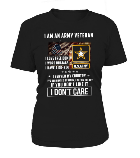 I am an army veteran i love freedom i wore dogtags i have a DD-214 shirt Women's T-Shirt