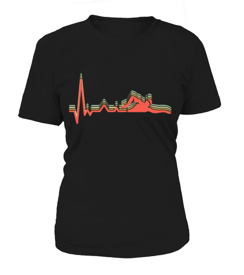 Retro Swimming Heartbeat EKG Sport Vintage Swimmer Women's T-Shirt
