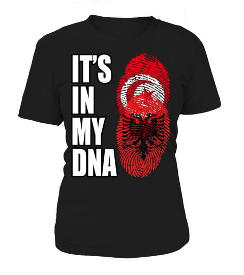 Tunisian And Albanian Mix Heritage DNA Flag Women's T-Shirt