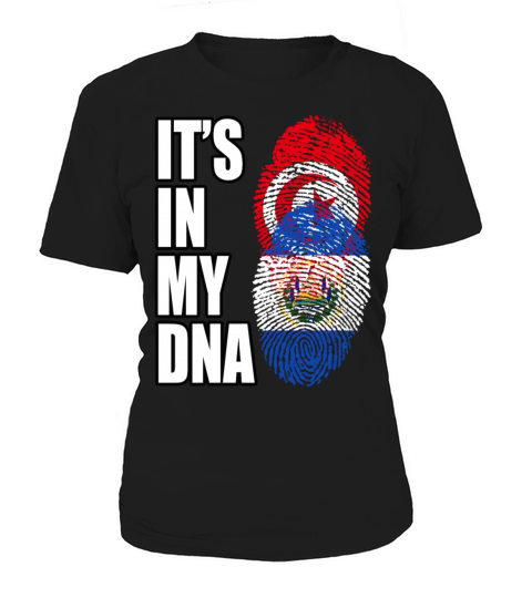 Tunisian And Salvadoran Mix Heritage DNA Flag Women's T-Shirt