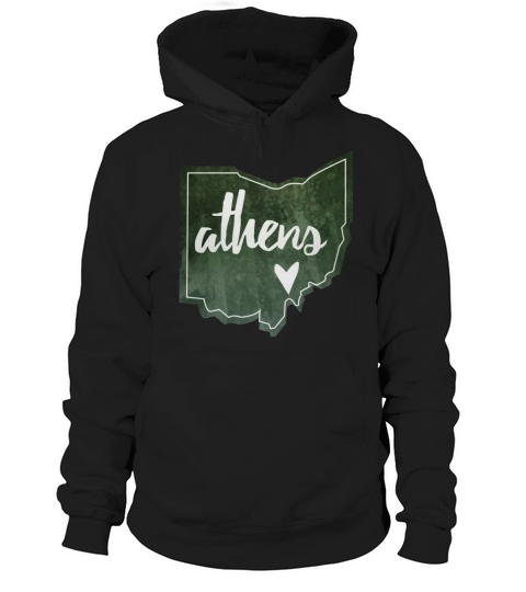 Athens Ohio - Watercolor Heart Hoodie Unisex
