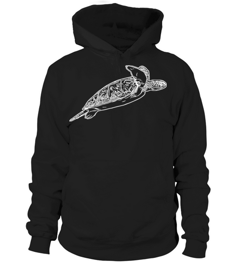 Elegant Vintage Sea Turtle Hoodie Unisex