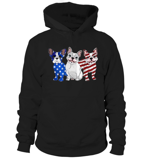 French Bulldog American flag 4th of July shirt Hoodie Unisex