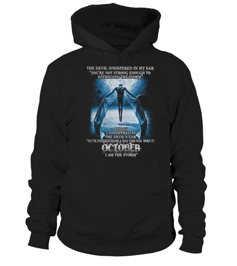 Halloween - Devil Whispered - Was Born In October (Blue) Hoodie Unisex
