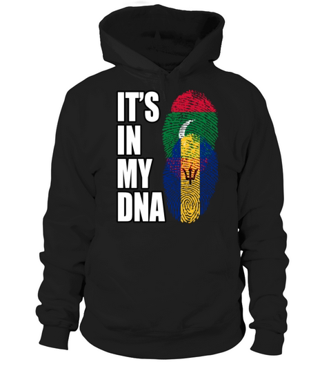Maldivian And Barbadian Mix Heritage DNA Flag Hoodie Unisex