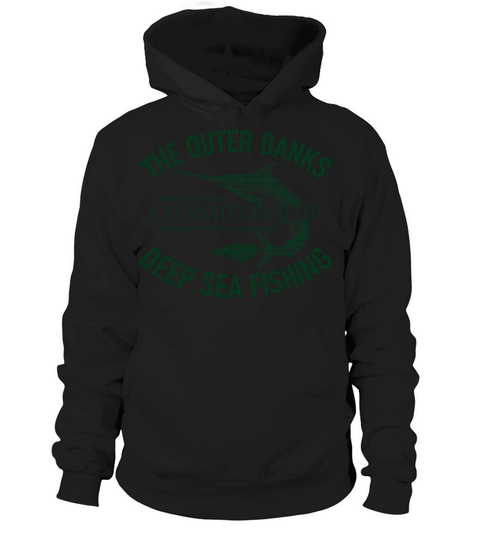 Outer Banks Deep Sea Fishing OBX Vintage Drk Green Hoodie Unisex
