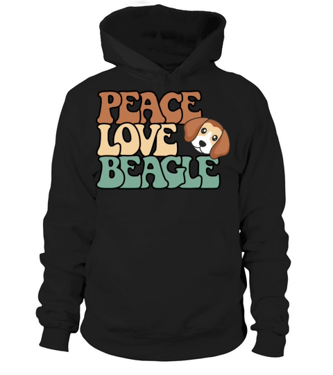 Peace Love Beagle BOHO With Vintage Font Hoodie Unisex