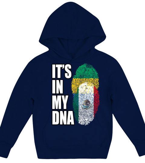 Gambian And Mexican Mix Heritage DNA Flag Kids Hoodie
