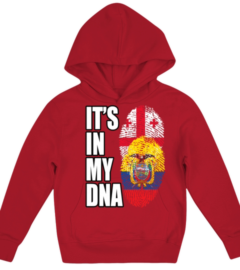 Georgian And Ecuadorian Mix Heritage DNA Flag Kids Hoodie