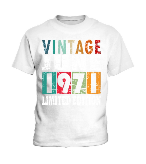 1971 vintage born in June gift Kids T-Shirt