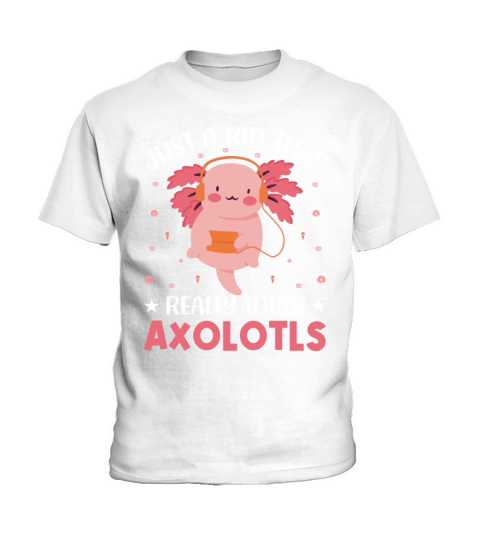 Axolotl Anime Cute Just A Kid Kawaii Animal Fish Kids T-Shirt