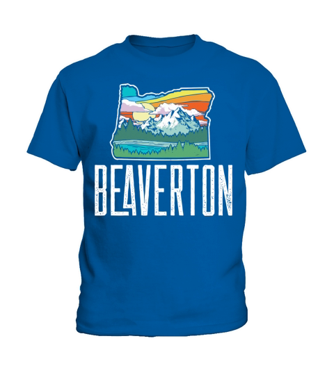 Beaverton Vintage Oregon Nature Outdoors Retro Gra Kids T-Shirt