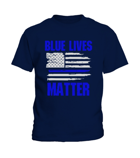 Blue Lives Matter Police Support T-Shirt Kids T-Shirt